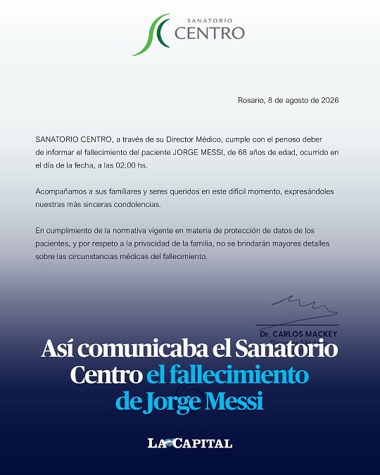 EL COMUNICADO DEL SANATORIO CENTRO